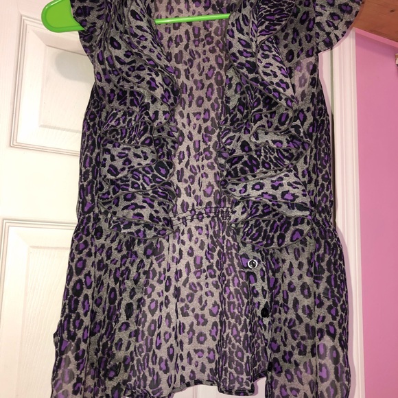 Purple cheetah print blouse - Picture 2 of 3